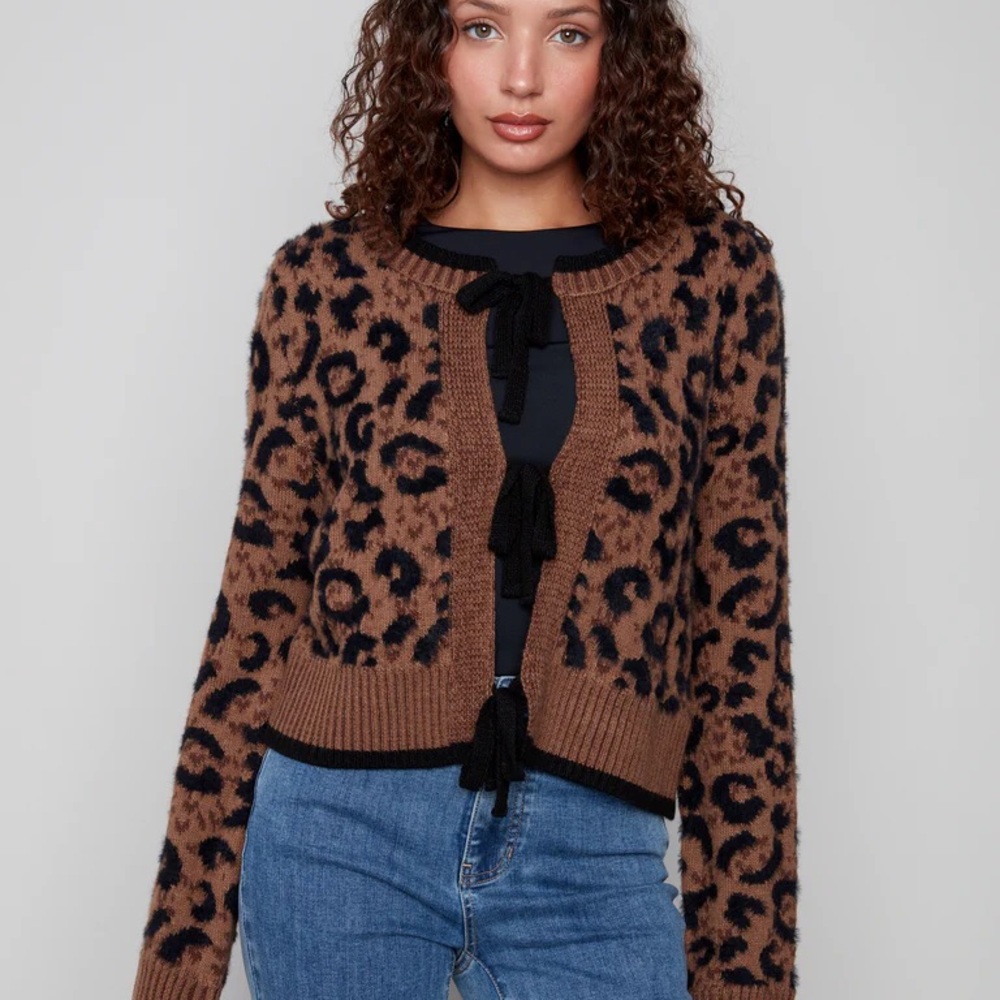 Leopard Print Brown and Black Sweater